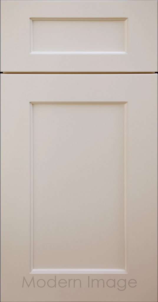Carlsbad II Shaker kitchen cabinets with distinct line detailing in Beige color.